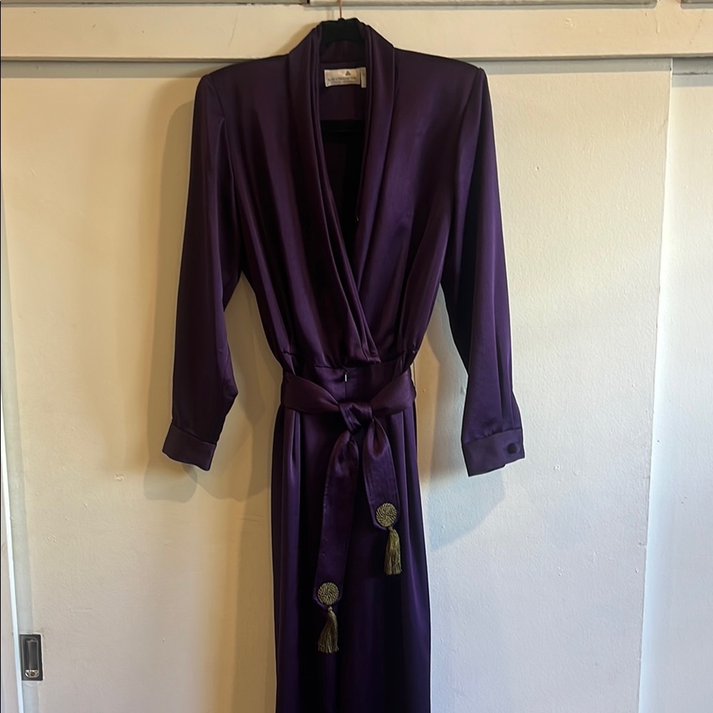 Elegant, Vintage, Purple Jumpsuit.